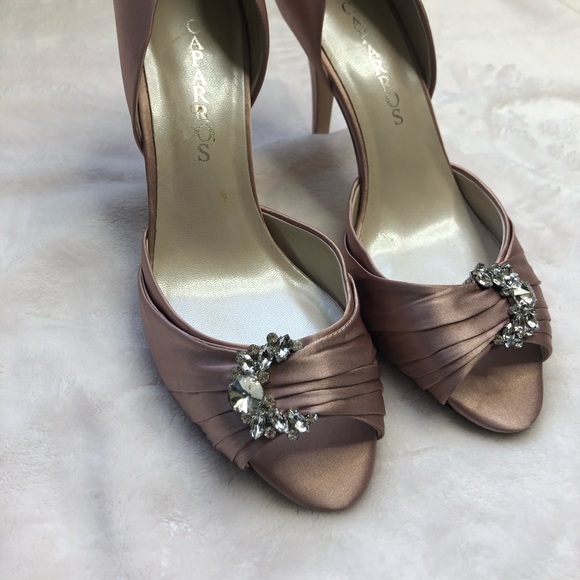 Caparros rose pink peep toe heels pumps formal 9m - Picture 4 of 6